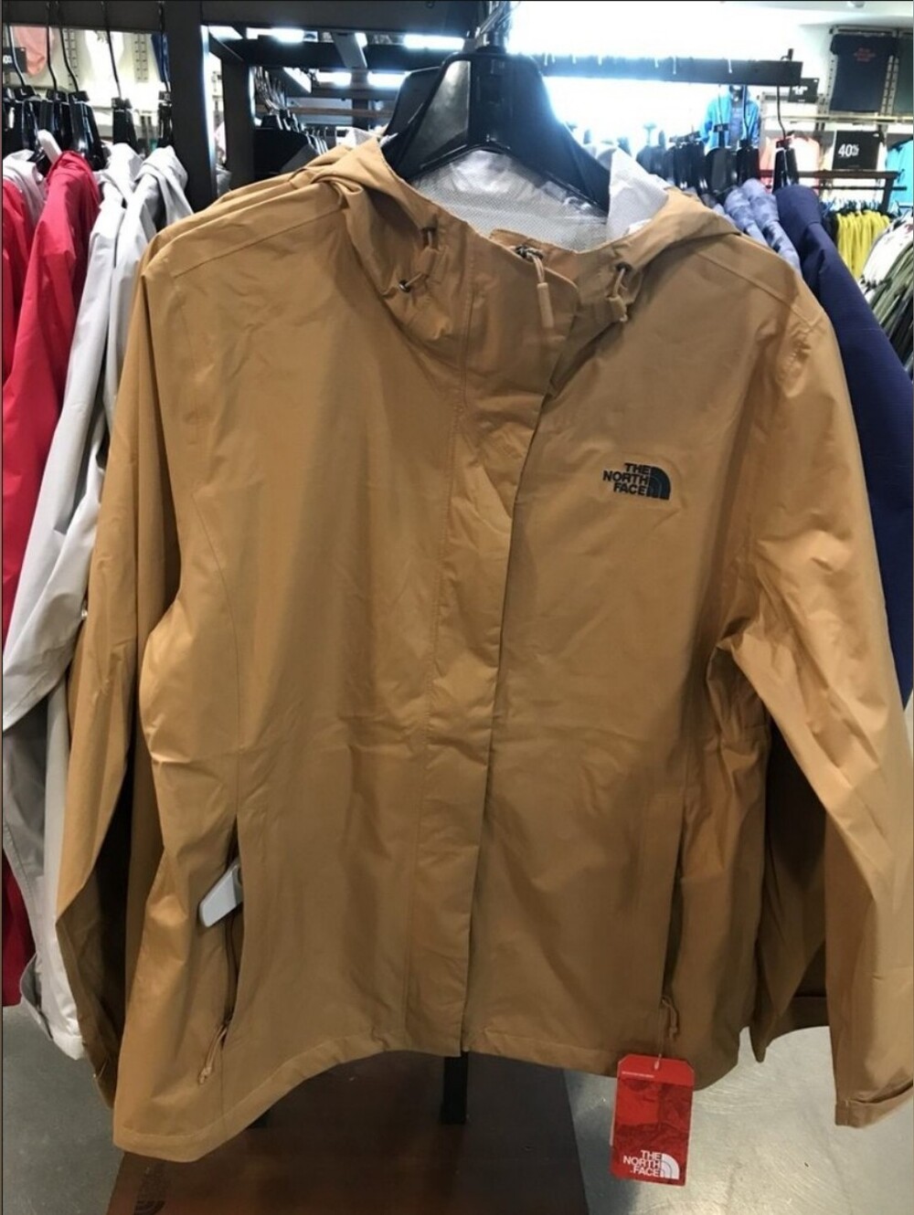 The North Face Hooded Waterproof Mustard Shell Jacket Coat Women XL Or men Large